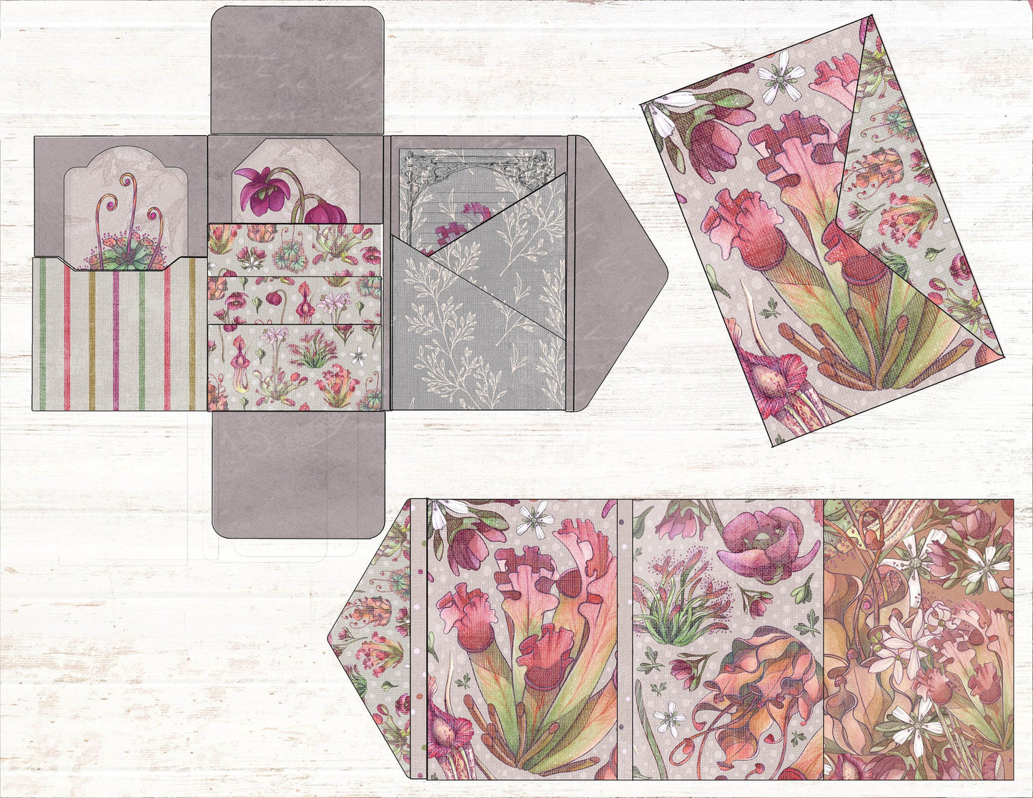 Exotic Floral Mini Folio Kit Junk Journal Kit