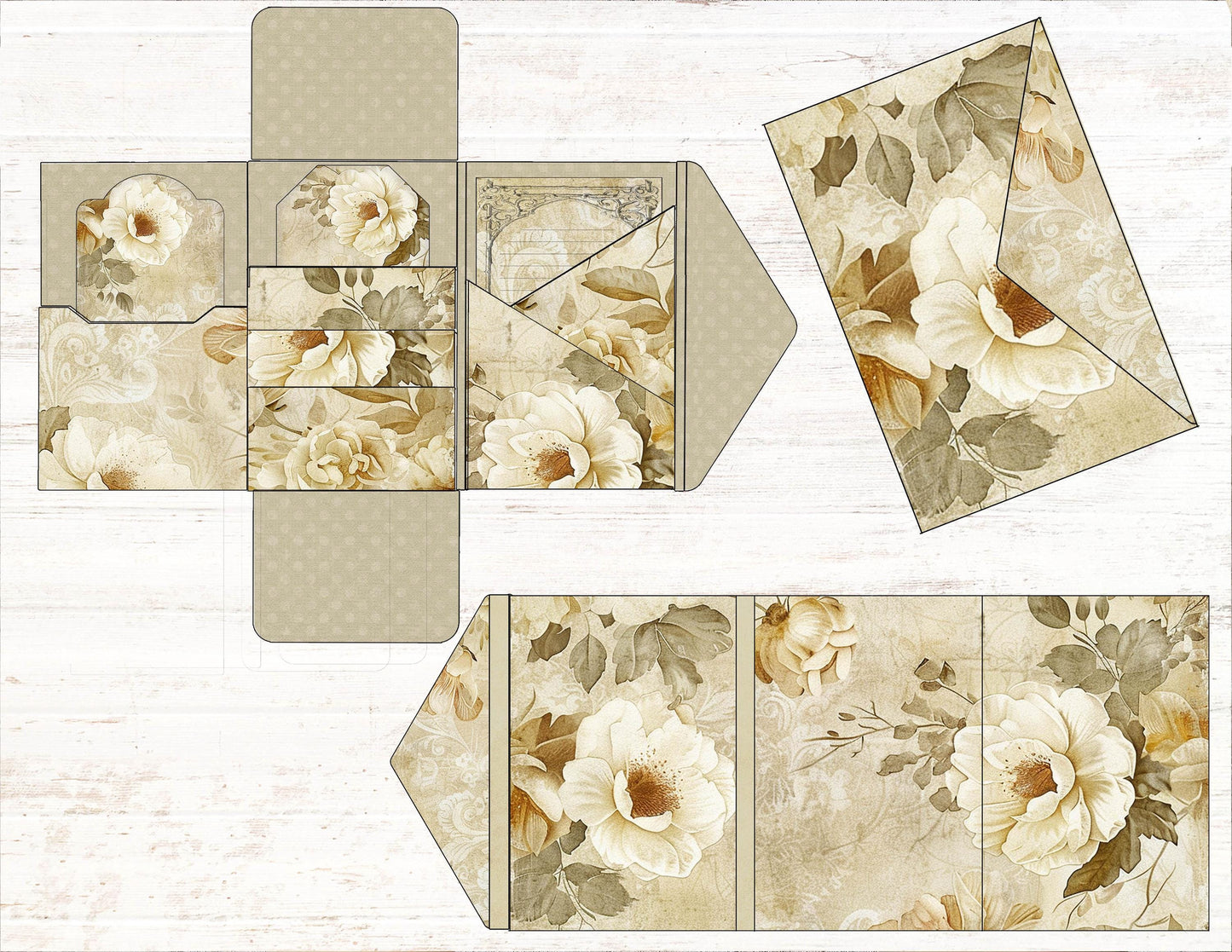 Vintage Floral Mini Folio