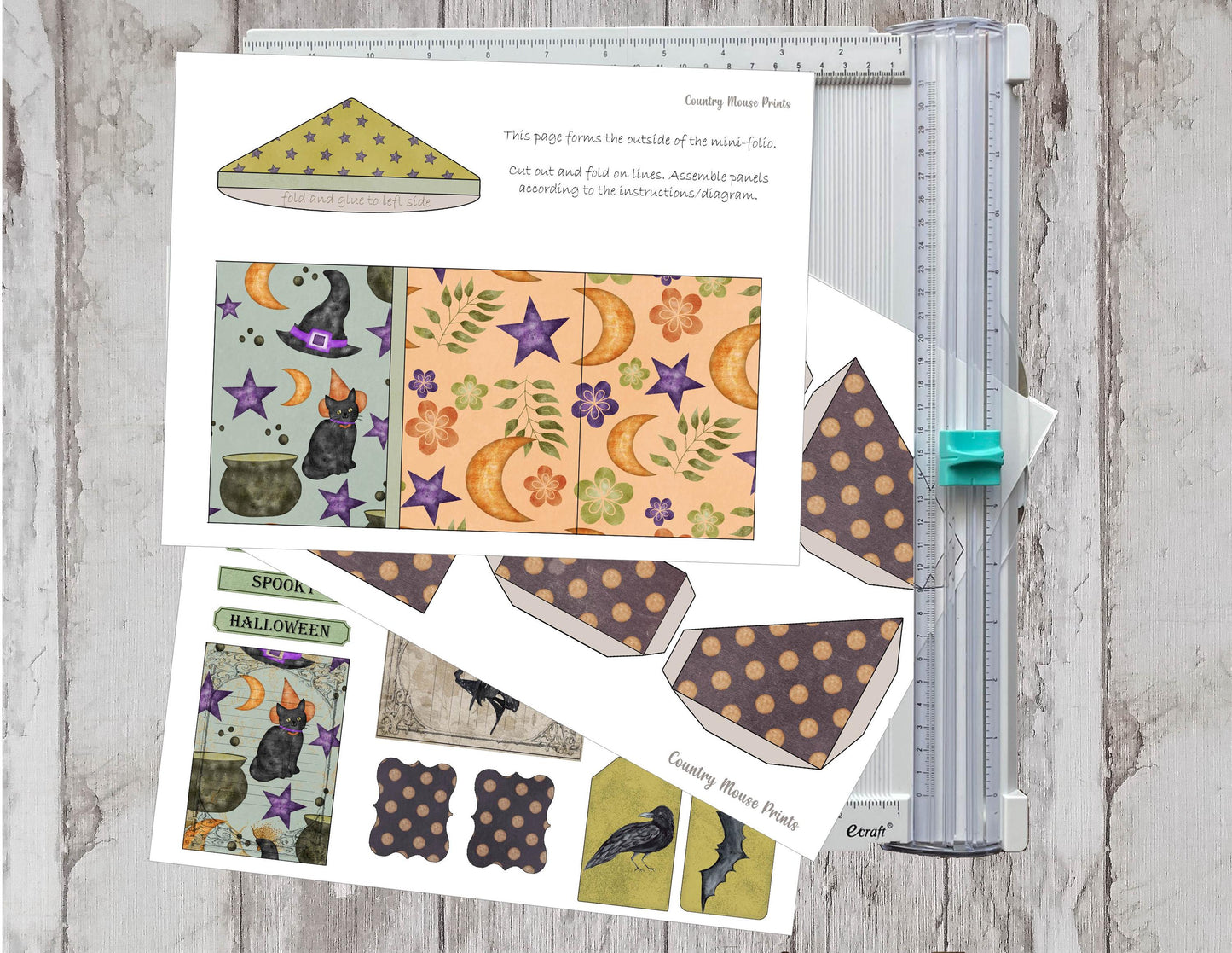 Printable Classic Halloween Mini Folio Kit