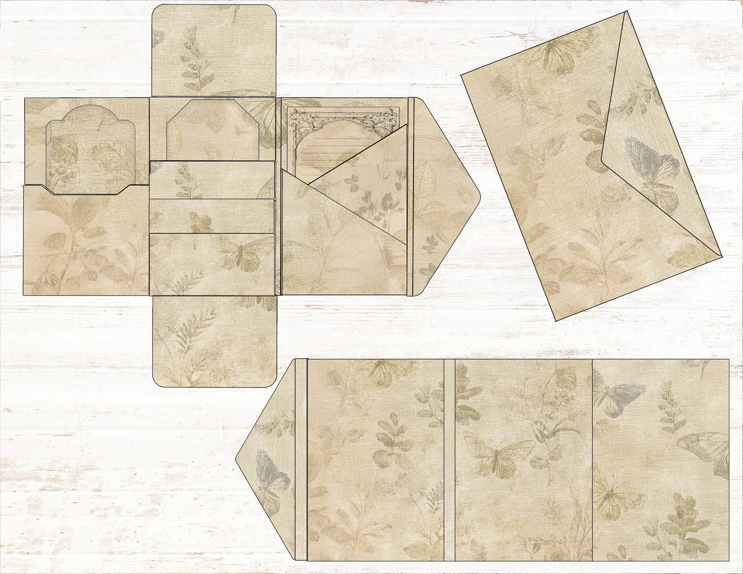 Neutral Shabby Printable Mini Folio Kit