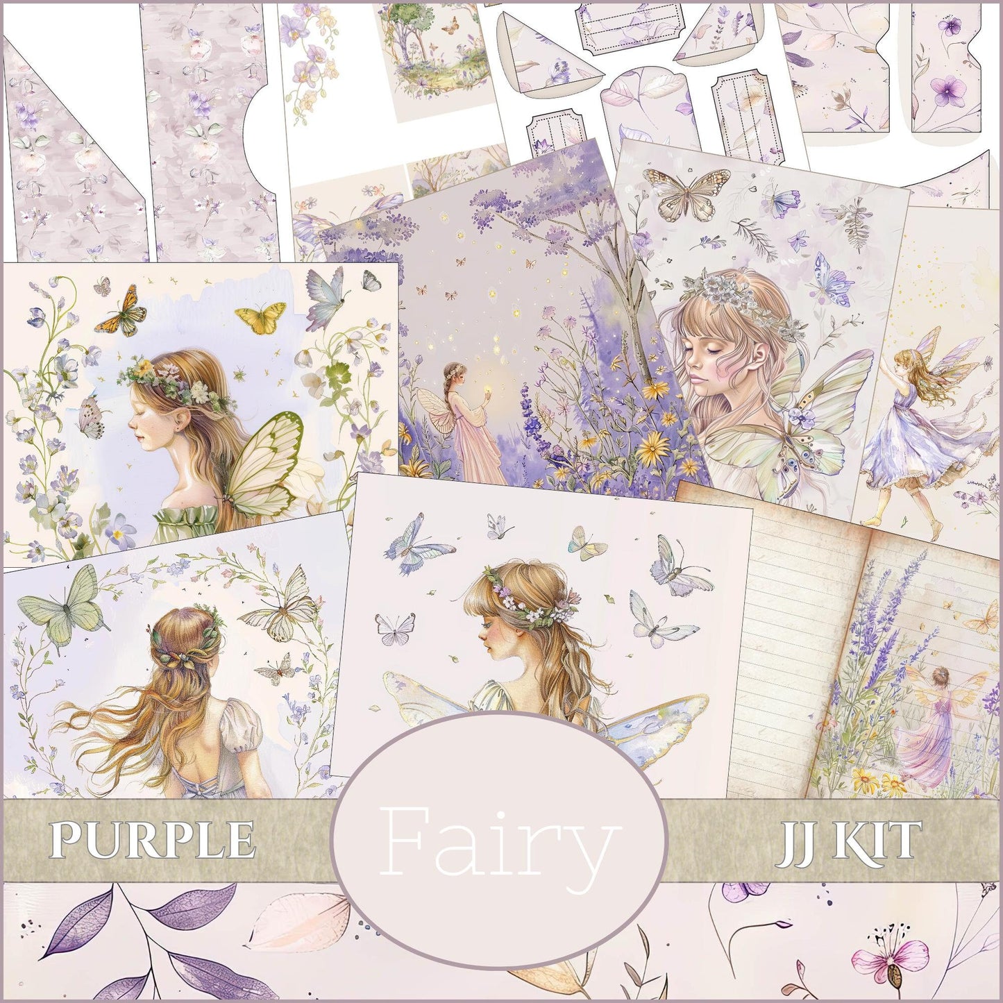 Purple Fairy Junk Journal Printable Kit