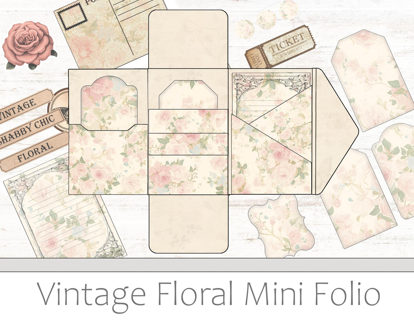 Vintage Rose Mini Folio Kit