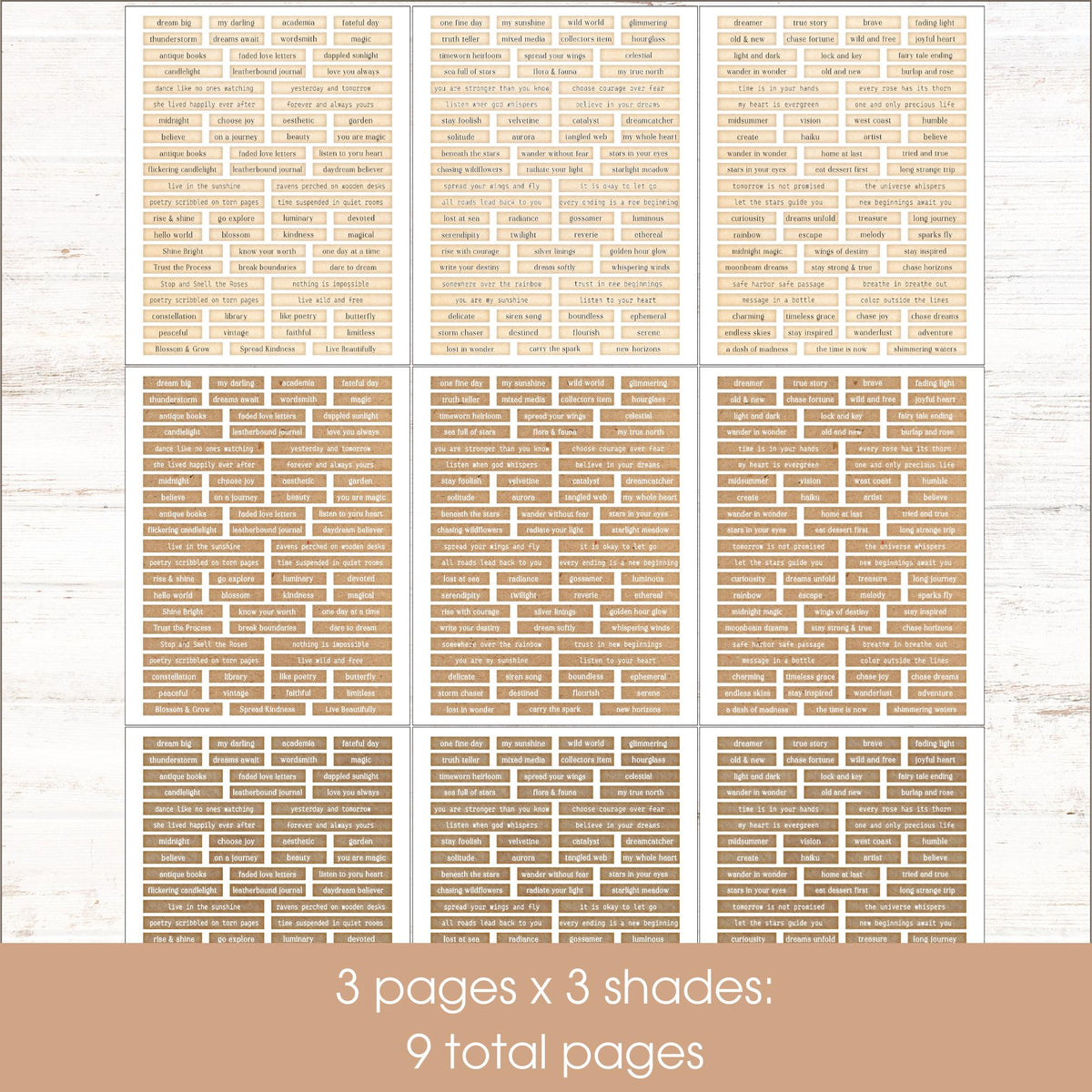 Junk Journal Word Strips Sentiments Labels – Country Mouse Prints
