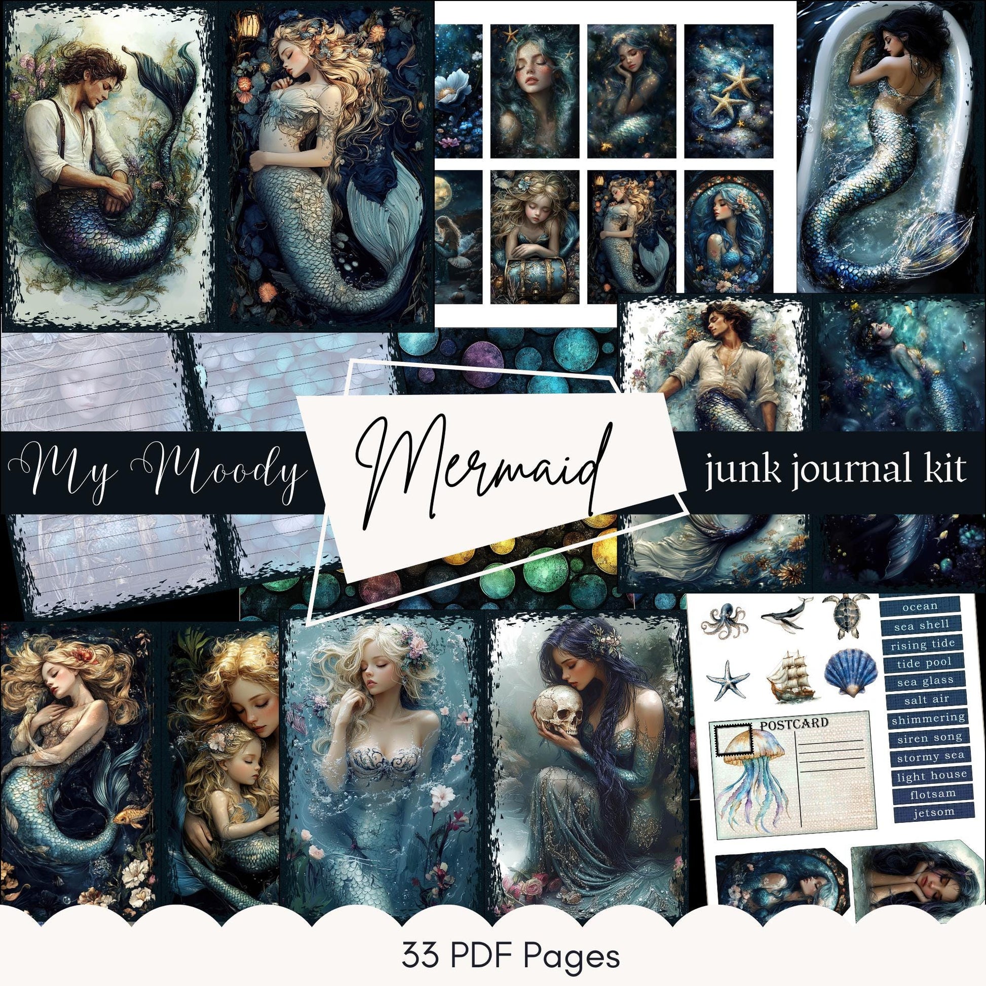 a collage of mermaids and mermaid photos